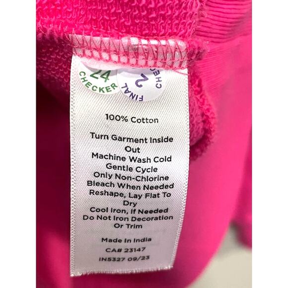 NWT Talbots Hot Pink Embroidered Crewneck Sweatshirt Women's Sz Sm - Picture 4 of 8